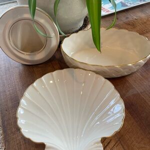 Lenox Cream and Gold Serveware Set